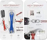 KeySmart - Kompakter Schlüsselhalter und Schlüsselanhänger-Organizer (mit Erweiterungspack, 14 Schlüssel, Schnelltrennung und Flaschenöffner), blau