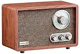 Nostalgie Kompaktanlage | Retro Radio Holz mit Bluetooth | USB | SD Karten Slot | FM/AM Radio | Musikanlage Retro Style | Stereoanlage | Küchenradio | Nostalgie Radio | Vintage Radio