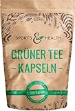 Grüner Tee Kapseln - 1.000 mg pro Tagesdosierung - 200 Kapseln - Vegan - Qualität Der Grüner Tee Kapseln In Deutschland Geprüft - Grüner Tee Extrakt Grüntee Extrakt