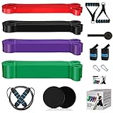 AILUKI Fitnessband Widerstandsband Set Fitnessbänder Gymnastikband für Krafttraining Crossfit Trainingsband Gummiband Klimmzug Theraband Resistance Fitness Bands Sport Gummi Bänder Yoga Workout