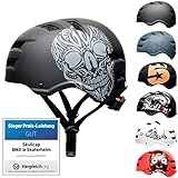 Skullcap® Skaterhelm Erwachsene Schwarz Limited Edition: Skull - Fahrradhelm Herren ab 14 Jahre Größe 55-58 cm - Scoot and Ride Helmet Adult Black - Skater Helm für BMX Inliner Fahrrad Skateboard