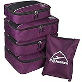 ehsbuy 5-teilig Koffer Organizer Wert Set Packing Cubes,Packwürfel,Packtaschen,Travel Organizer für Organisiertes Reisegepäck,Urlaub, Reisen (lila)