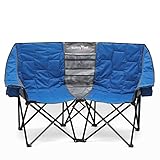 SUNNYFEEL Campingstuhl Camping Sofa Klappstuhl für 2 Personen Zweisitzer Faltbar Stühle Loveseat für Outdoor Garten Picknick (Blau)