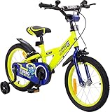 Actionbikes Kinderfahrrad Turbo - 16 Zoll - Caliper-Bremse - Freilauf - Kettenschutz - Stützräder - Luftbereifung - Kinder Fahrrad - Laufrad - Lenkerschutz - Von 4-7 Jahren (Turbo 16 Zoll)