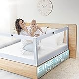 Kids Supply Bettgitter [180x80cm ] - Sicheres & höhenverstellbares Bettschutzgitter [70-90cm] - Rausfallschutz Bett für Kinder Bett & Elternbett [Eine Seite]