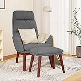 Tidyard Relaxsessel mit Hocker Sessel Fernsehsessel Polstersessel Ohrensessel Relaxstuhl Loungesessel Ruhesessel Armsessel Stoff Hellgrau