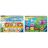 Ravensburger 21424 - Spielhaus - Kinderspielklassiker ab 4 Jahren & Ravensburger Kinderspiele 21417 - 4 erste Spiele - Spielesammlung für die Kleinen - Spiele für Kinder ab 3 Jahren, Farbwürfel