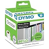 DYMO LabelWriter Mehrzwecketiketten/große LAF-Etiketten | 59 mm x 190 mm | Rolle mit 110 leicht ablösbaren Etikettenband | selbstklebend | für LabelWriter-Beschriftungsgeräte | Originales Produkt