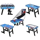 4 in 1 Multifunktionstisch Spieltisch Klappbar Tischkicker Spieltisch Multi Spieltisch Kicker Tischfußball Billardtisch Basketballspiel Hockeytisch Tischtennistisch Geburtstag Party 121.5x61x81.5CM