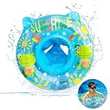 Moocuca Baby schwimmring, Schwimmsitz Kinder mit Cartoon-Print, Schwimmreifen Baby für Kinder von 6 Monaten bis 3 Jahren, Schwimmhilfe Baby für Jungen und Mädchen (Blau)