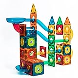 ADLOF Magnetische Kacheln Pipe Magnetic Blocks, 105PCS Magnetischer Baukasten, STEM Lernspielzeug für Mädchen Junge, Pädagogisches Magnetspielzeugset für Kinder