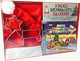 Weihnachtsbäckerei Geschenk-Set : 2CD Meine Weihnachts-Backstube plus Weihnachtsmütze plus Ausstechformen plus Rezeptheft plus Urkunde