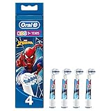 Oral-B Kids Spiderman Aufsteckbürsten für elektrische Zahnbürste, 4 Stück, für Kinder ab 3 Jahren, extra weiche Borsten