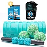 CLEAN SPORTS® Faszienrolle Set bestehend aus Rolle, Ball, Duoball und Massageroller zum Faszien Training von Muskeln, Bindegewebe und Stoffwechsel. Inklusive Entspannungsmusik. Ideale Selbstmassage