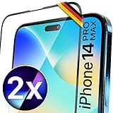 UTECTION [PERFEKTE PASSFORM] 2X Exklusives Schutzglas für iPhone 14 PRO MAX [6.7' FULL SCREEN]  KEINE Blasen dank innovativer Klebertechnologie  Deutsches Tutorial für kinderleichte Anbringung