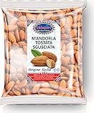 Valsapori - GESCHALTE GEBRATENE MANDELN - 1 Kg Beutel - Herkunft: Sizilien | Italienische Mandel mit Schale, Geröstet und Gesalzen - Trockenfrucht-Snackquelle für Kalzium, Phosphor und Magnesium