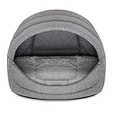 SuperKissen24. Hundehütte Indoor - Hundebett - Hundebox für Kleine Mittlere und Große Hunde und Katzen - Wasserdicht Hundehöhle - Katzenhöhle - 41x30x31 cm - Flachs Grau