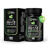 SMART NUTRITION Vitamin D3, K2 + Magnesium(2 Kapseln alle 5 Tage), Vitamin D3 (aus Flechten) 5000 IE + 200 µg K2VITAL® DELTA von Kappa (99.7% All Trans MK7) + 200 mg Magnesium Bisglycinat, vegan