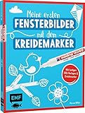 Vorlagenmappe Meine ersten Fensterbilder mit dem Kreidemarker: Mit Anleitung, 6 lustigen XXL-Vorlagen-Postern und original edding 4090 Kreidemarker (weiß) – ab 4 Jahren