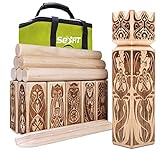 SeiFit Original KUBB Spiel Wikingerspiel Vikinger Schach aus Gummibaumholz Wikinger Spiel Erwachsene und Kinder mit Tragetasche Wurfspiel für Draußen