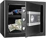 Tresor Safe mit Schl¨¹ssel Elektronisches Passwort Safe Cabinet Feuerfest und wasserdicht Safe Ganzstahl In-Wall Home Office Triple Lock Core Safe f¨¹r Bargeld Geld Schmuck