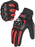 COFIT Motorrad Handschuhe, Touchscreen Motorradhandschuhe für Motorradrennen, Mountainbike, Motorcross, Klettern, Wandern und andere Outdoor Sportarten und Aktivitäten - Rot XL