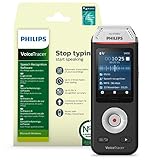 Philips VoiceTracer DVT2810 Audiorecorder Aufnahmegerät digitales Diktiergerät mit Schreibfunktion mit Dragon-Spracherkennungssoftware, 2 High-Fidelity-Mikrofone, 8GB (für Windows)