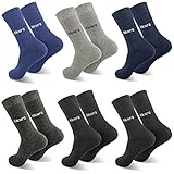 Amazon Brand – Hikaro Socken Herren Damen Baumwolle Trekkingsocken Laufsocken Atmungsaktiv Weich Lange Warm Rutschfest Sportsocken 6 Paar 43-46 39-42 35-38 47-50 Wandersocken (Mehrfarbig ×6)