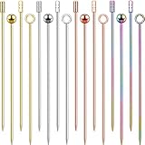 Edelstahl Cocktail Picks Mehrfarbige Früchte Zahnstocher Bunte Vorspeise Trinken Sticks für Bar Party, Grillen Snacks (Silber, Rose Gold, Gold, Bunt, 16)