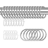 tonyg-p 22 Stück Metall Vorhangringe Vorhang Hängend Ringe und 22 Stück Kunststoff Gardinenhaken für Fenster Tür Duschvorhänge, 30 mm Innendurchmesser (Silber)