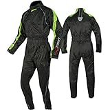 A-Pro Regenkombi Wasserdicht Motorrad Roller Regenhose Regenjacke Regenanzug Fluo L