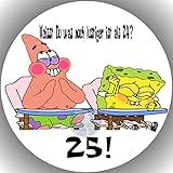 Fondant Tortenaufleger Tortenbild Geburtstag kompatibel mit Spongebob Schwammkopf / 25er Geburtstag K1