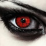 DESIGNLENSES, farbige Tageslinsen Kontaktlinsen, ohne Sehstärke für Halloween Kostüm als Zombie, Karneval, Fasching & Anime Cosplay - 2 Stück (1 Paar) Augenlinsen (Red Monster, 14.00, 0.00)