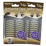 SCHLUPFLID TAPE®'queen size' (XL) - [240 Stück] Lidstraffung ohne OP, Dermatest'sehr gut', Kleine Schönheitshelfer für hängende Augenlider, Augenlidklebeband,Schlupflid Streifen im Doppelpack