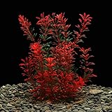 LYNKO Große Aquarium Pflanzen Künstlich Künstlich Wasserpflanzen Plastik Kunstpflanzen Kunstpflanzen Dekoration Ornament Sicher für alle Fische 30cm x 10cm - Rot