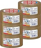 6 Rollen tesa Ultra Strong Packband (aus PVC mit besonders starker Klebekraft, 66 m x 50 mm, 3er Pack) braun