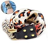 ZOYLINK Seidenschal Armband Mode Dekorativ Leopard Armband Einstellbar Multifunktion Handschal Dekorativ Hängender Schal Zum Frauen