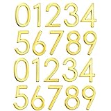 Y-DSIWX Briefkastennummern, 5,1 cm Türadressenschild, Nummernaufkleber for Aprtment Office Room Home Decor Project (Color : Gold, Größe : 20pcs)