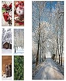 Hochwertiger Textilbanner Weihnachten/Winter – Große Auswahl – 180cmx75cm – Beidseitig Bedruckt - Schaufenster Deko - Wanddeko/Textilbild/Fotoprint - Fensterdekoration & Wandbehang (Winterallee)