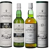 Laphroaig Select, Islay Single Malt Scotch Whisky 40% Vol, 700ml Einzelflasche & 10 Jahre, Islay Single Malt Scotch Whisky, mit Geschenkverpackung, 40% Vol, 700ml Einzelflasche