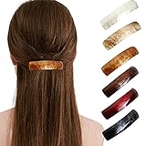 VEGCOO 6 Stücke Haarspange, Automatisch Groß Klassische Haarspangen für feines Haar und mitteldickes Haar, Französische Vintage Haarschmuck für Damen Mädchen (Bernstein)