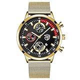 Herrenuhren Casual Edelstahl Analog Quarzuhr Herren Armbanduhr Uhr Business Date Casual Watch DO890 (3-E, One Size)