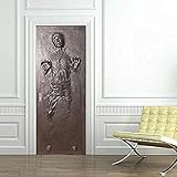 MSSDEBZ 3D Türaufkleber Wandbild Türtapete Selbstklebend Han Solo Carbonite Decal Home Design Sonderanfertigung-90x200cm/36x80In