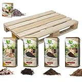 Pro Natur Hochbeet Erde Set Plus 400 l Grundfüllung + 400 l Kompost + 400 l Erde + 50 l Fasermulch + Hochbeet-Dünger