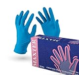 VENSALUD Nitrilhandschuhe Einweghandschuhe Puderfrei Box mit 100 Handschuhen. Farbe: Blau (M), BHRE999975, blue