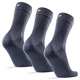 DANISH ENDURANCE Weiche Socken für Herren & Damen, Business & Freizeit, Schwarz, Grün, Blau, 3 Paare (Grau, EU 43-47)