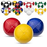 Juggle Dream 3X Pro Thud Jonglierbälle - Set mit 3 professionellen Jonglierbällen mit kostenlosem Online-Lernvideo, perfekt für Anfänger und Experten (Rot, Gelb, Blau)