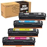 STAROVER 207A Toner Patrone Ersatz Kompatibel für HP 207A 207X W2210A W2211A W2212A W2213A für HP Color Laserjet Pro MFP M283fdw M283fdn M282nw M255dw M255nw (Ohne Chip)