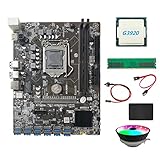 ESUSO B250C Miner Motherboard+G3920 oder G3930 CPU+RGB Fan+DDR4 4GB RAM+128G SSD+Switch Cable+SATA Cable 12XPCIE to USB3.0 GPU Card Slot