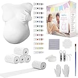 Hipsty Gipsabdruck Babybauch Set mit (23m) Gipsbinden, 12 Acrylfarben & vielem mehr | Der Bauchabdruck erinnert dich noch lange an deine Schwangerschaft | Komplettset